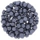 Czech 2-hole Cabochon beads 6mm Alabaster Metallic Steel